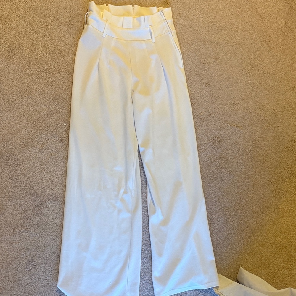 Charlotte Russe White/Cream Wide Leg Pants